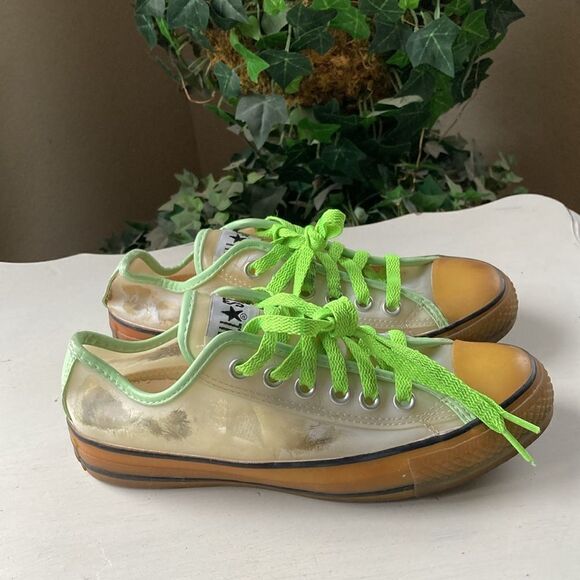 Converse Chuck Taylor Transparent Glow In The Dark Low Top Lace Up Sneakers Sz 5 - Picture 2 of 10